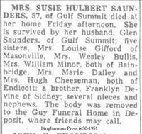 Saunders, Susie (Hulbert)